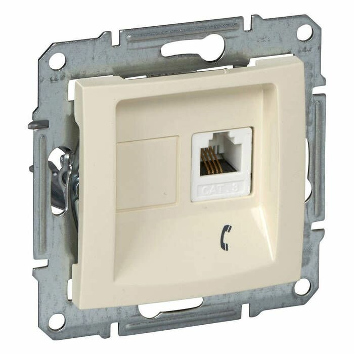 Розетка телефонная RJ11 Schneider Electric SEDNA скрытый монтаж бежевый SDN4101147