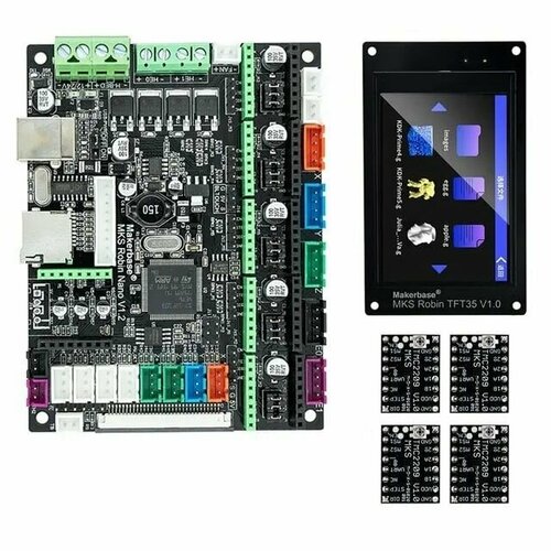 Набор Плата MKS Robin Nano v12 драйверы 4шт TMC2209 20 сенсорный дисплей MKS Robin TFT35 v 10 830000₽