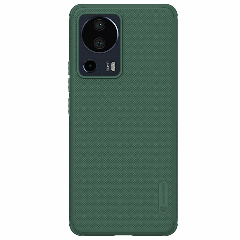 Противоударный чехол зеленого цвета от Nillkin для смартфона Xiaomi 13 Lite и Civi 2, серия Super Frosted Shield Pro