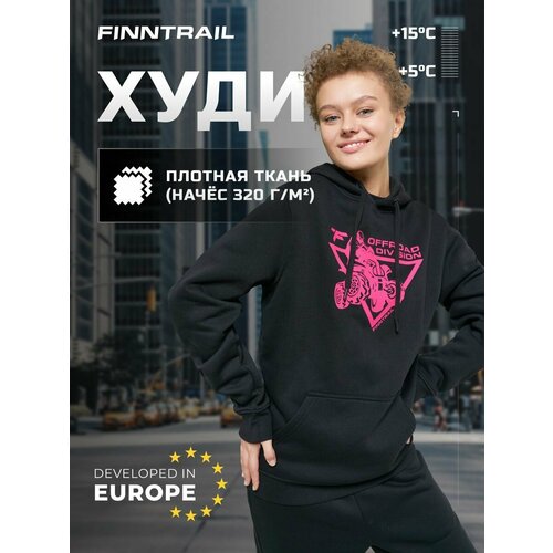 фото Худи finntrail, размер xxs, розовый, черный