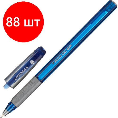 Комплект 88 штук, Ручка шариковая неавтомат. Unomax/Unimax TrioDCGPtinted син, масл, манж