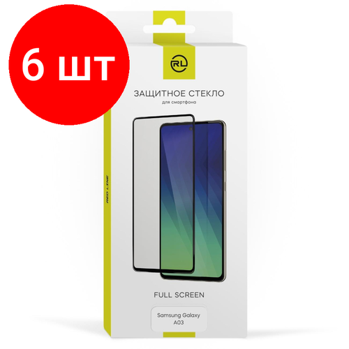 Комплект 6 штук, Защитное стекло Samsung Galaxy A03 /черный (УТ000029202) стекло защитное redline samsung galaxy a03 прозрачное