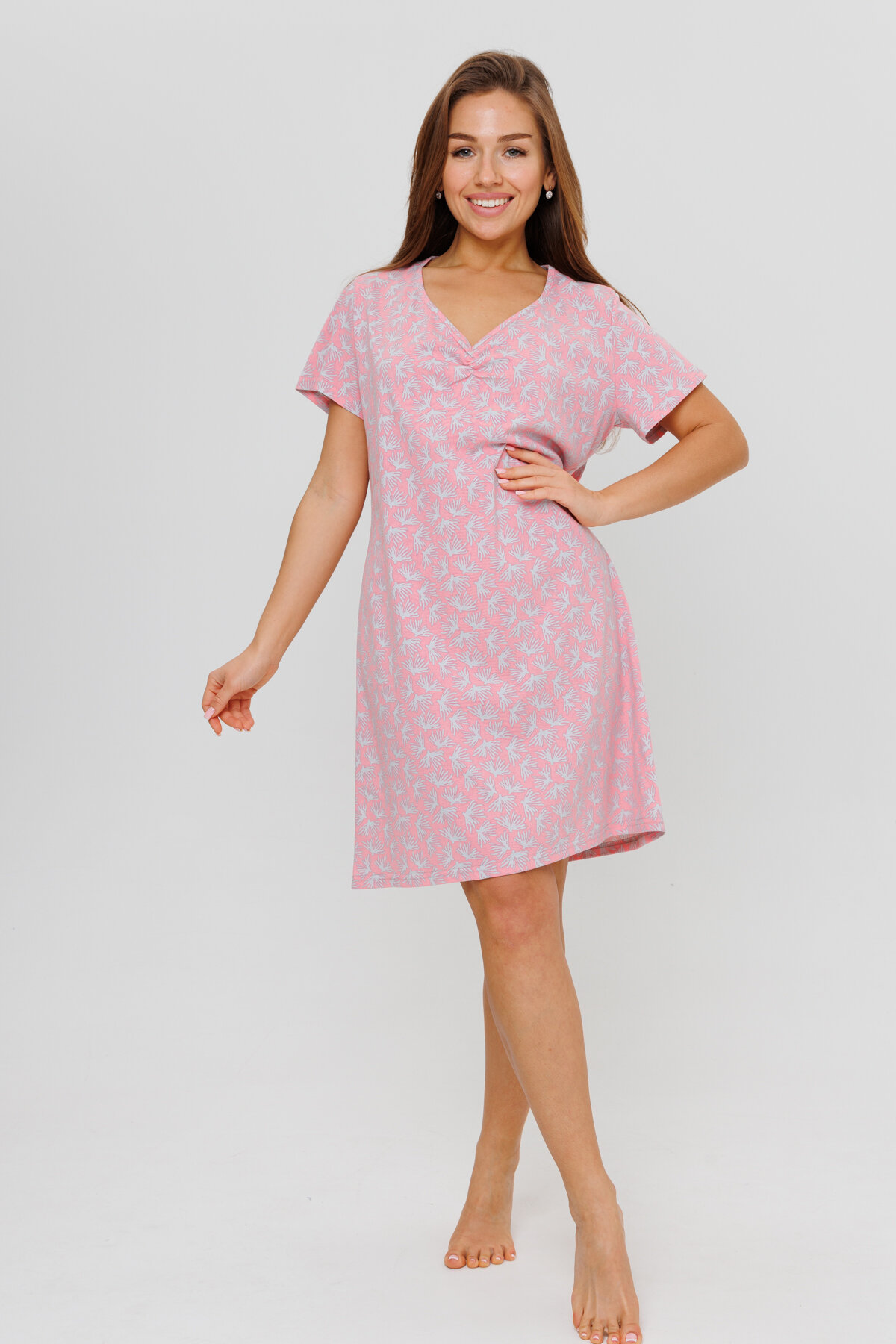 Женская ночная сорочка Modellini 1900/1 розовая, 54 размер - фотография № 1