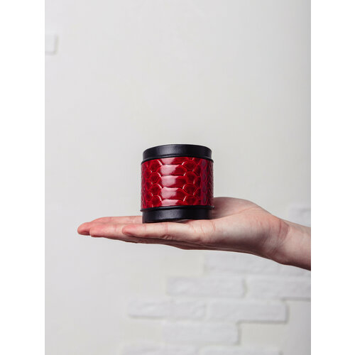 Жесткий браслет ОКузнецова, размер 7 см, диаметр 7 см, красный