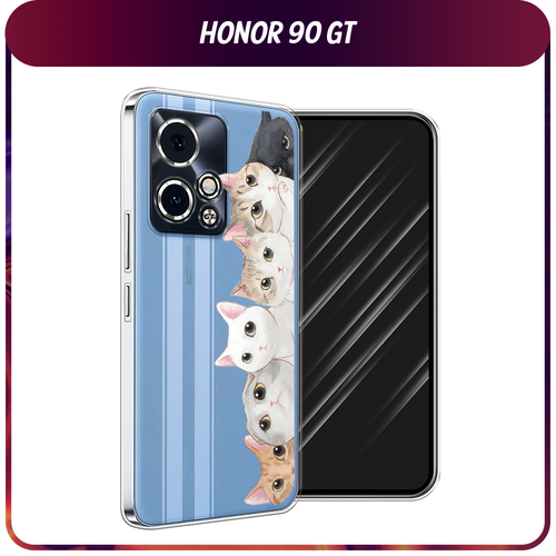 Силиконовый чехол на Honor 90 GT / Хонор 90 GT Котики, прозрачный силиконовый чехол на honor 90 gt хонор 90 gt сочные булочки прозрачный