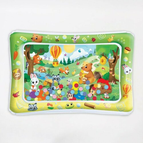 Акваковрик надувной развивающий водный коврик Веселые Зверята 80х50 см Крошка Я 1069₽