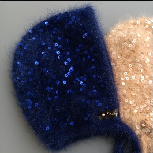 фото Шапка бини petelkof, размер 54-55, синий