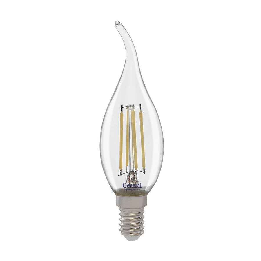 Филаментная светодиодная лампа General GLDEN-CS 10Вт E14 2700К свеча на ветру