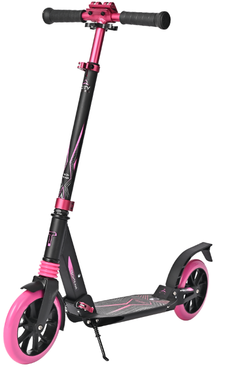 Городской самокат TechTeam City Scooter , черно-розовый