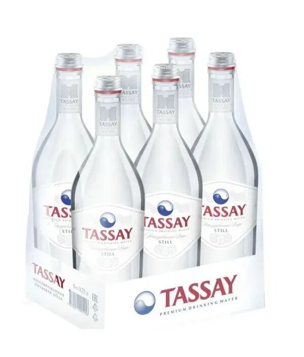 Вода питьевая TASSAY (Тассай), негазированная, 0.75 л х 6 шт, стекло
