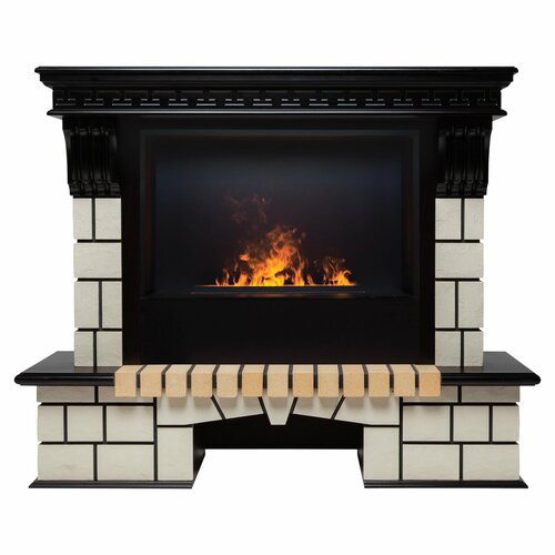 Электрокамин RealFlame STONE R 26 AO-287 с очагом 3D Cassette 630 панель + Black вставка электрокамин realflame stone corner 26 ao с moonblaze black