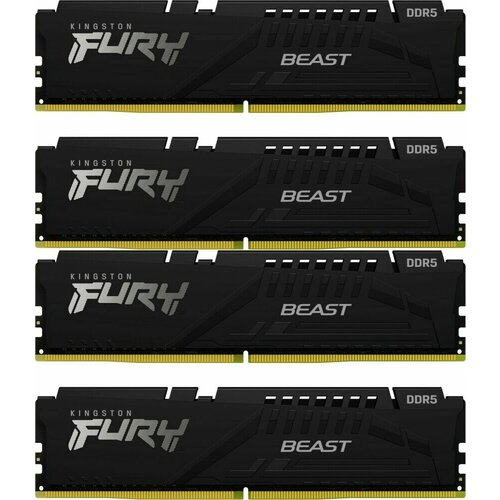 Оперативная память 64Gb DDR5 5200MHz Kingston Fury Beast 4x16Gb KIT KF552C40BBK4-64 2874700₽