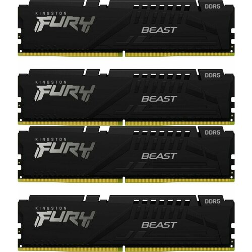 Оперативная память 64Gb DDR5 5200MHz Kingston Fury Beast (4x16Gb KIT) (KF552C40BBK4-64)