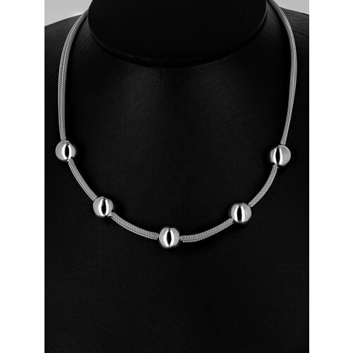 Колье L-Silver, серебро, 925 проба, длина 49 см., серебряный, серый