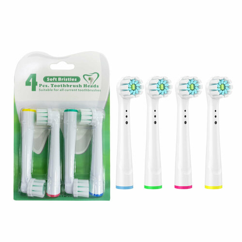 Насадки для электрической зубной щетки совместимые с Oral-B модель YE-60A Sensitive Clean 4 шт.