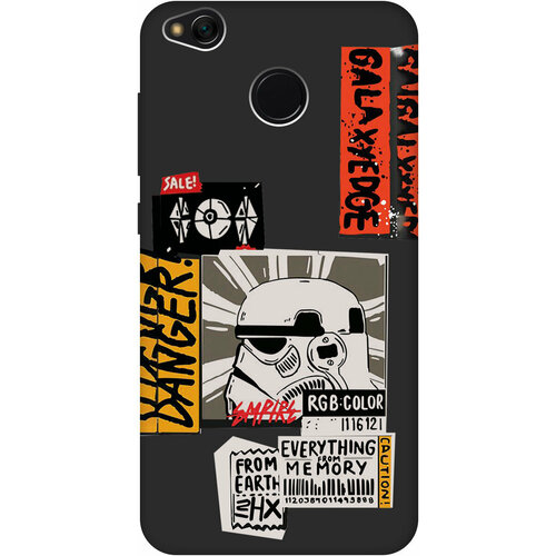 Матовый Soft Touch силиконовый чехол на Xiaomi Redmi 4X, Сяоми Редми 4Х с 3D принтом Stormtrooper Stickers черный матовый soft touch силиконовый чехол на xiaomi redmi 5 plus сяоми редми 5 плюс с 3d принтом stormtrooper stickers черный