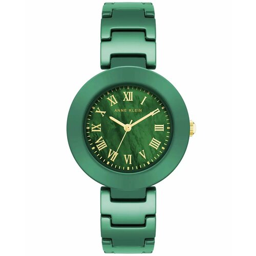 фото Наручные часы anne klein ceramica 4036gmgn, зеленый, золотой