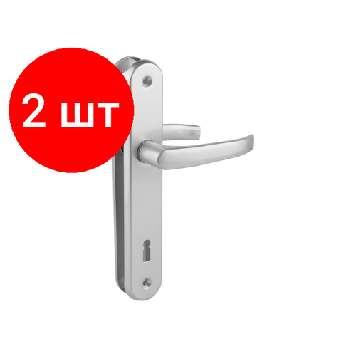 Комплект 2 штук, Ручка дверная LENOX 90WK на длинной планке (серебро) (1204228777082) (gamar)