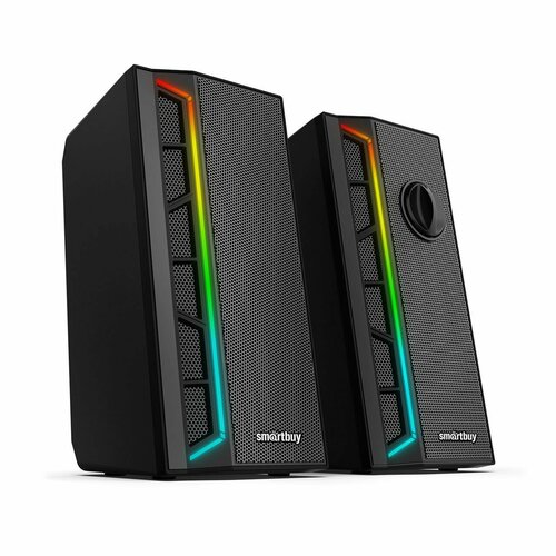 Акустическая система 2.0 Smartbuy NEON MELODY 2 (RGB-подсветка/6Вт) черная SBA-4600