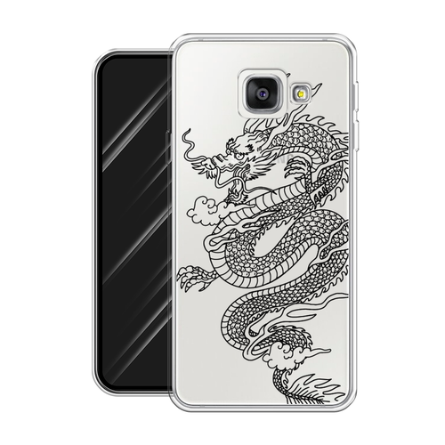 Силиконовый чехол на Samsung Galaxy A3 2016 / Самсунг Галакси A3 2016 Большой китайский дракон, прозрачный