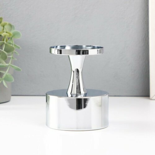 SUI Подсвечник металл на 1 свечу d75 см Алессио серебро 9х9х12 см 1788₽