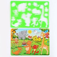 Трафарет для малышей «Весёлые животные» с   ...