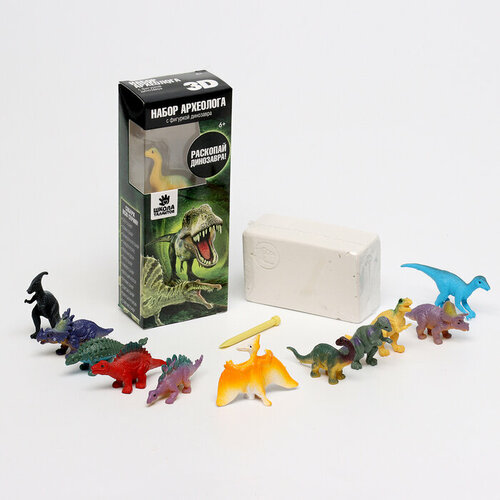 набор археолога серия с фигуркой игрушкой динозавра брахиозавр Набор археолога серия с фигуркой-игрушкой динозавра Эра динозавров, микс