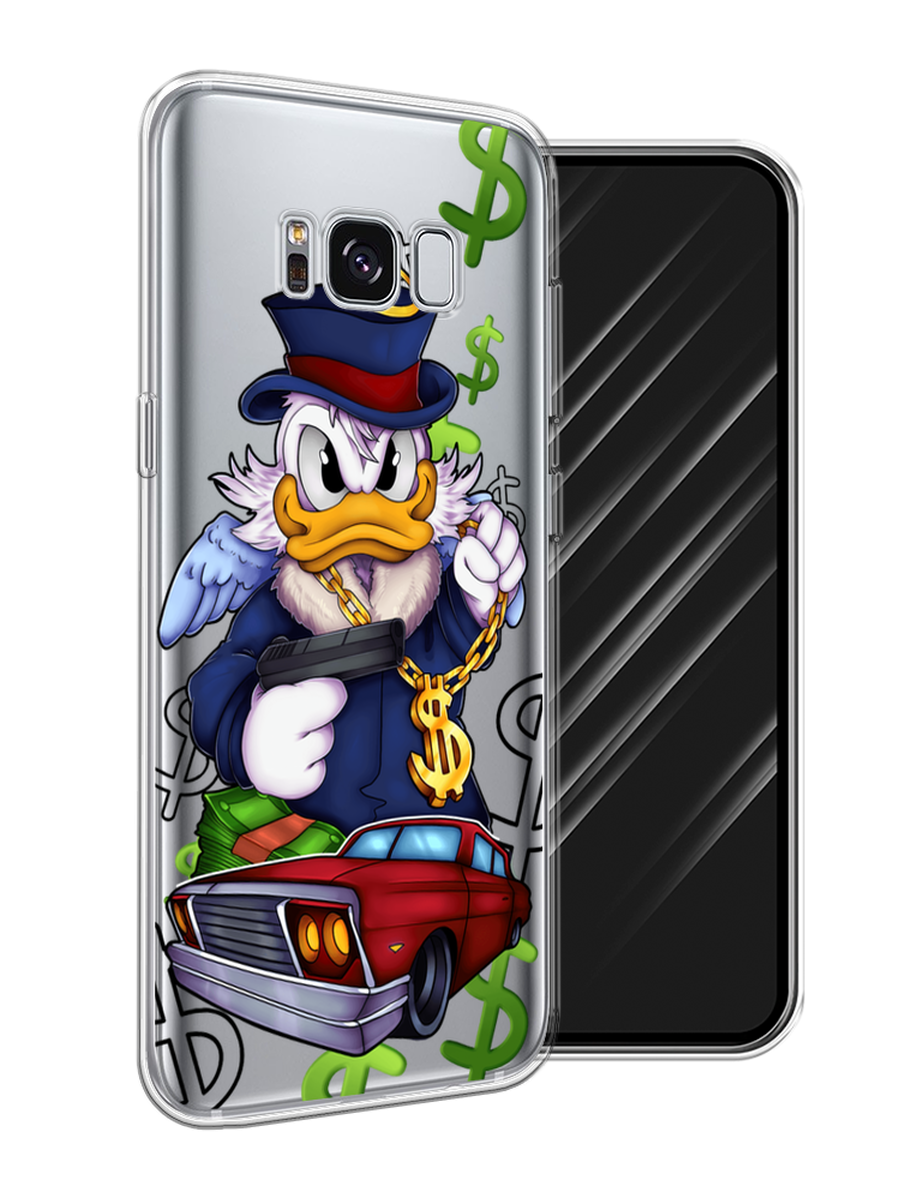 Силиконовый чехол на Samsung Galaxy S8 / Самсунг Галакси S8 "Scrooge McDuck with a Gold Chain", прозрачный