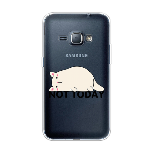 Силиконовый чехол на Samsung Galaxy J1 2016 / Самсунг Галакси J1 2016 Cat not today, прозрачный силиконовый чехол на samsung galaxy j1 2016 самсунг галакси j1 2016 неприемлемый контент прозрачный