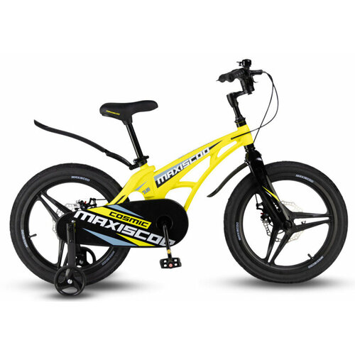 Детский велосипед Maxiscoo Cosmic Deluxe 18 (2024) 18 Серо-желтый (110-125 см) велосипед maxiscoo cosmic стандарт 18 2022 one size фиолетовый
