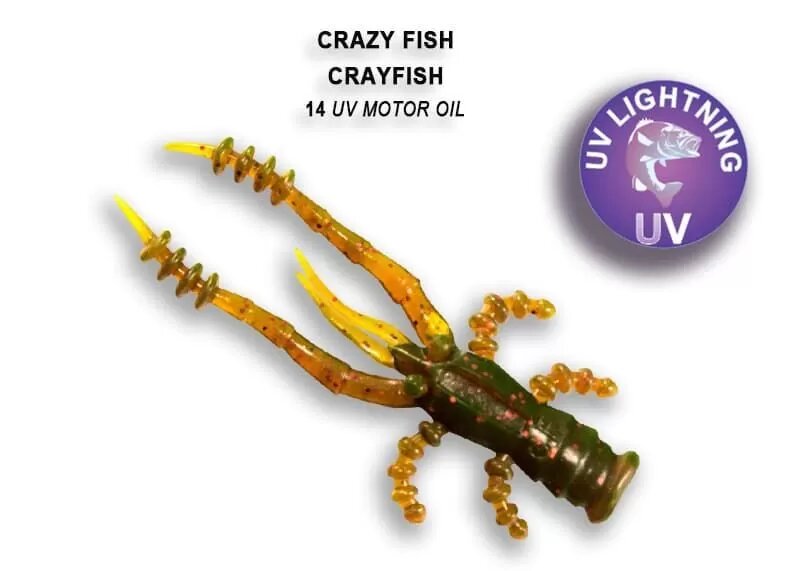 Силиконовая приманка мягкая съедобная Crazy Fish Crayfish 1.8" 45 мм 8 шт.