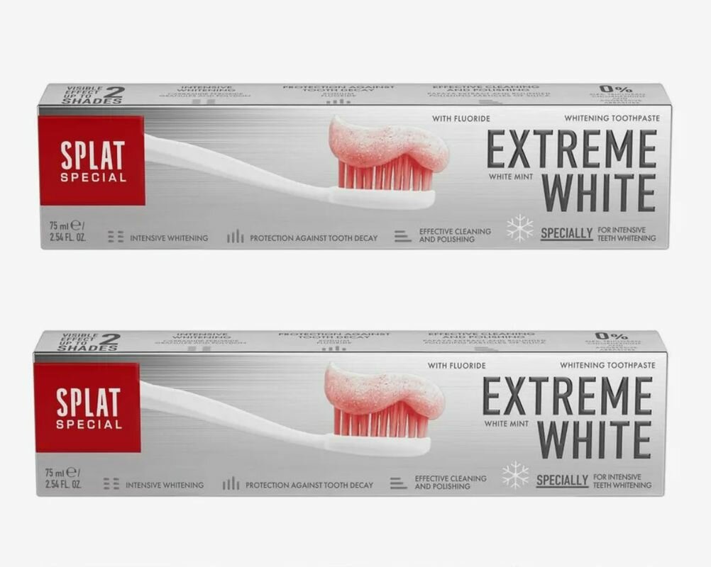 SPLAT Зубная паста Special Extreme White, 75 мл - 2 штуки