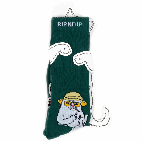 фото Носки ripndip nermal s thompson green, размер универсальный, зеленый