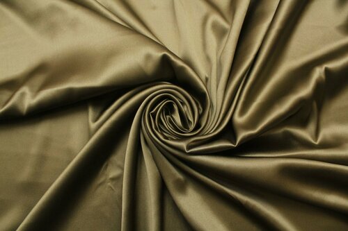 Ткань Шёлковый атлас-стрейч Maliparmi хакки цвета, 100 г/пм, ш138см, 0,5 м
