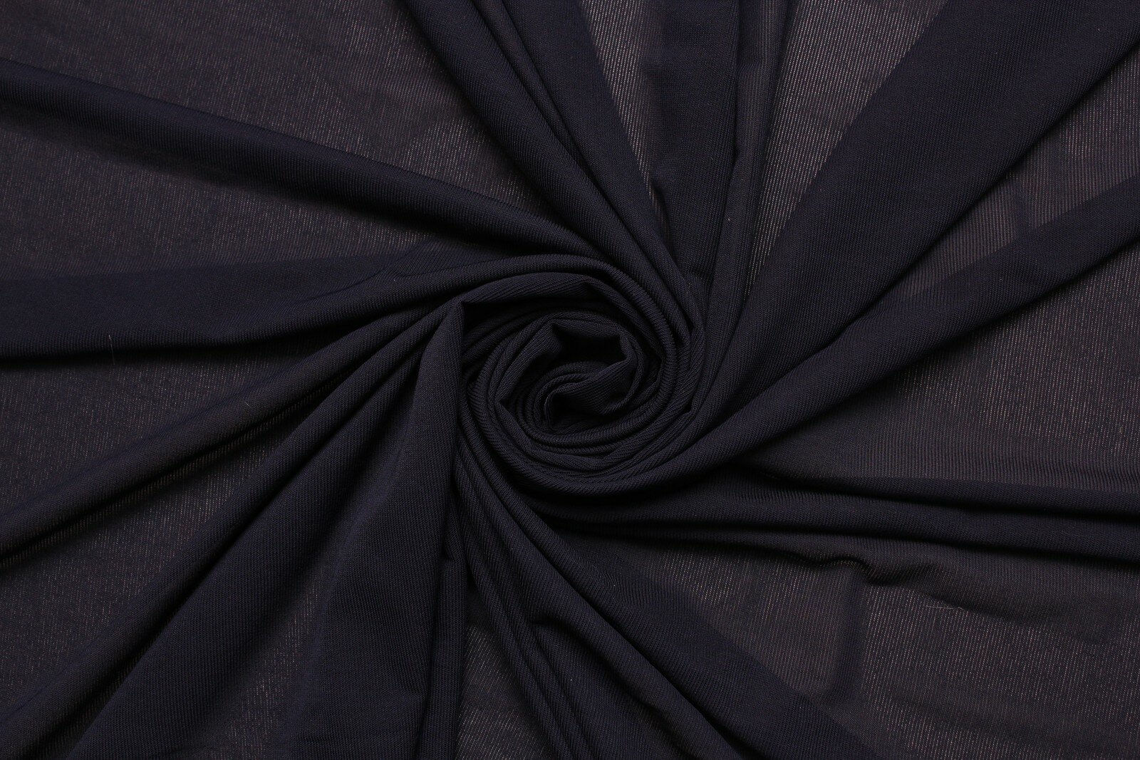 Ткань Трикотаж-вуаль стрейч тёмно-синий с черничным оттенком, ш128см, 0,5 м