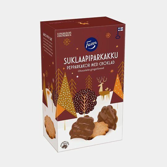 Печенье имбирное в шоколадной глазури Fazer Chocolate Gingerbread, 175 г (Финляндия)