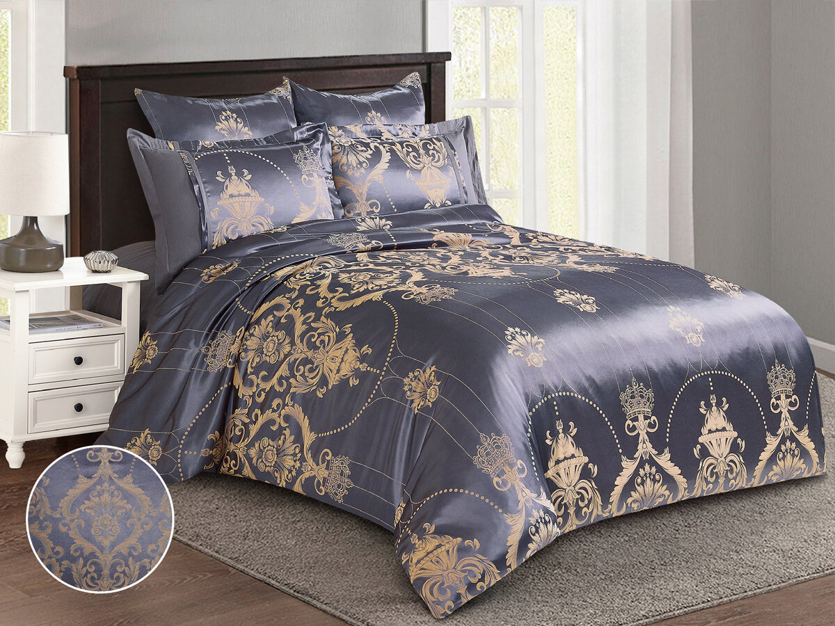 Постельное белье 2 спальное Cleo Satin Jacquard наволочки 50х70 и 70х70