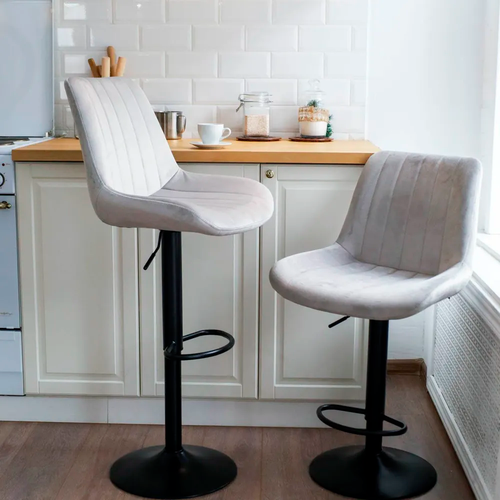Комплект барных стульев Comiron SB-005GB №9 бежевый вельвет/ 2 ШТ, барные стулья для кухни