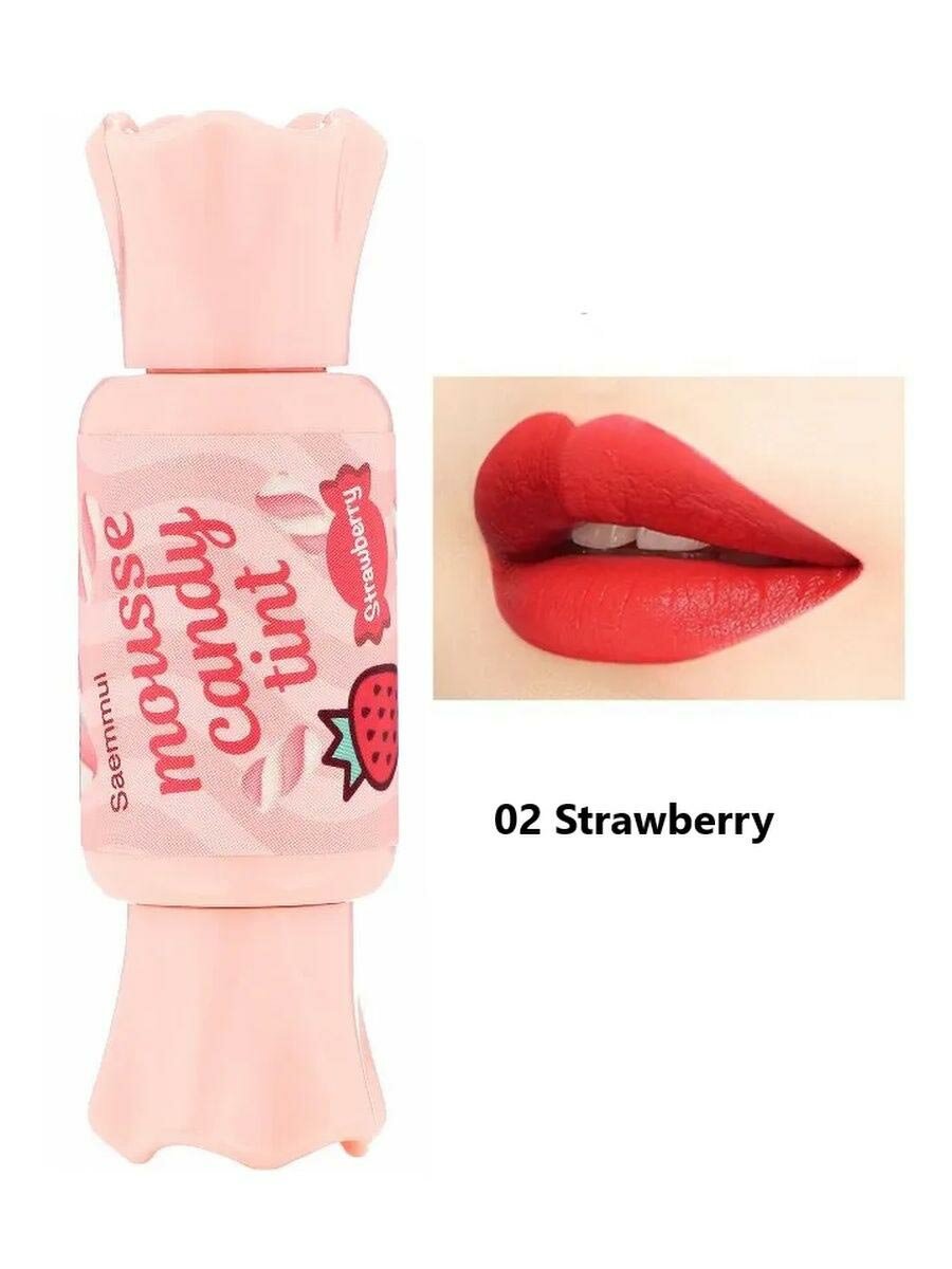 Тинт-мусс для губ Конфетка The Saem Saemmul Mousse Candy Tint №02 Strawberry Mousse 8g