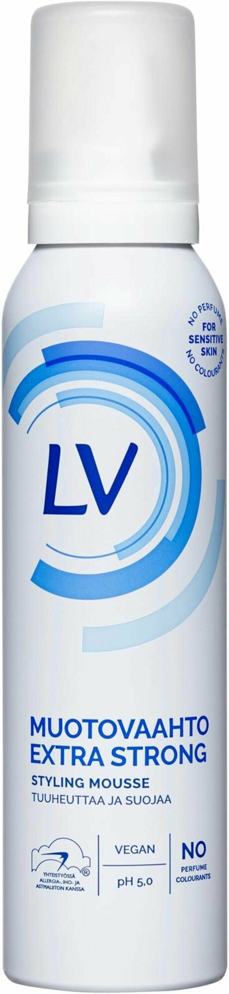 LV Пена для укладки волос сильной фиксации без отдушки (из Финляндии) 150 мл