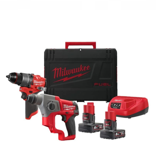 Набор электроинструмента Milwaukee M12 FPP2F2-602X 4933480591 дрель шуруповерт аккумуляторная m12 fdd 0 fuel milwaukee 4933459815