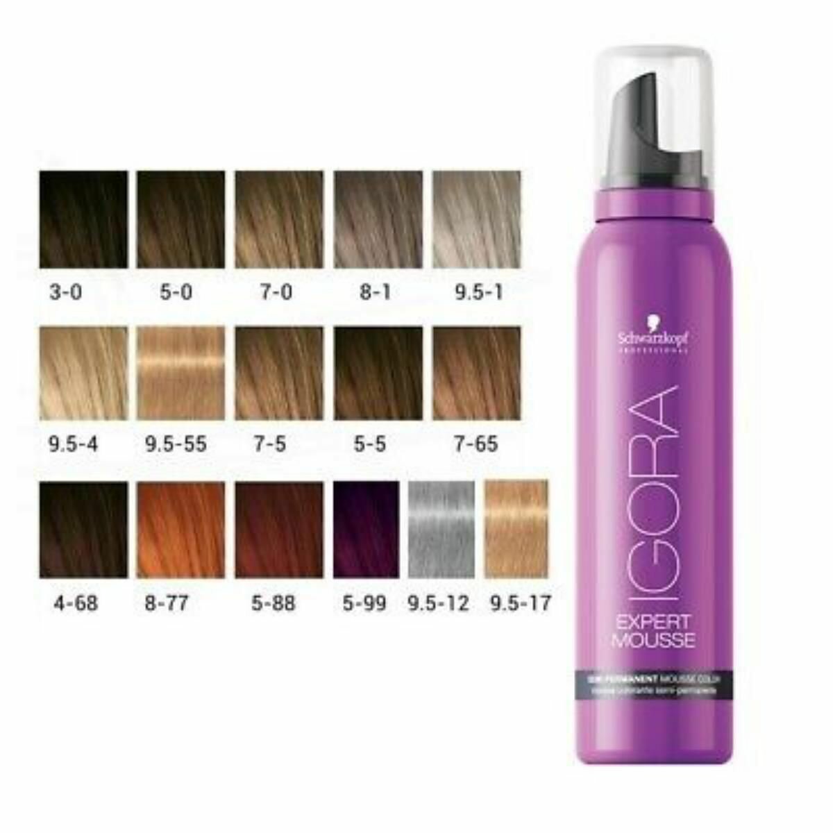 Schwarzkopf Igora Expert Mousse 5-0 Светлый коричневый натуральный Тонирующий мусс для волос 100 мл