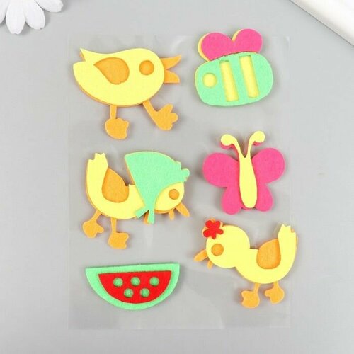 Наклейка фетр Уточки и насекомые 21х123 см 750₽