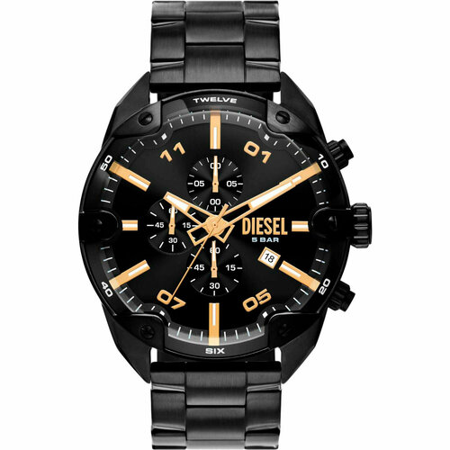 Наручные часы DIESEL, черный мужской именной браслет из нержавеющей стали с кубинской цепочкой шириной 5 мм