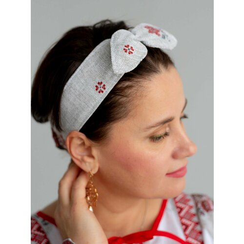 Повязка из льня с ушками