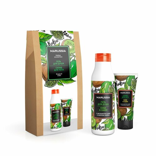 Подарочный набор MARUSSIA Бодрый киви гель для душа 400 мл скраб для тела 150 мл 607₽