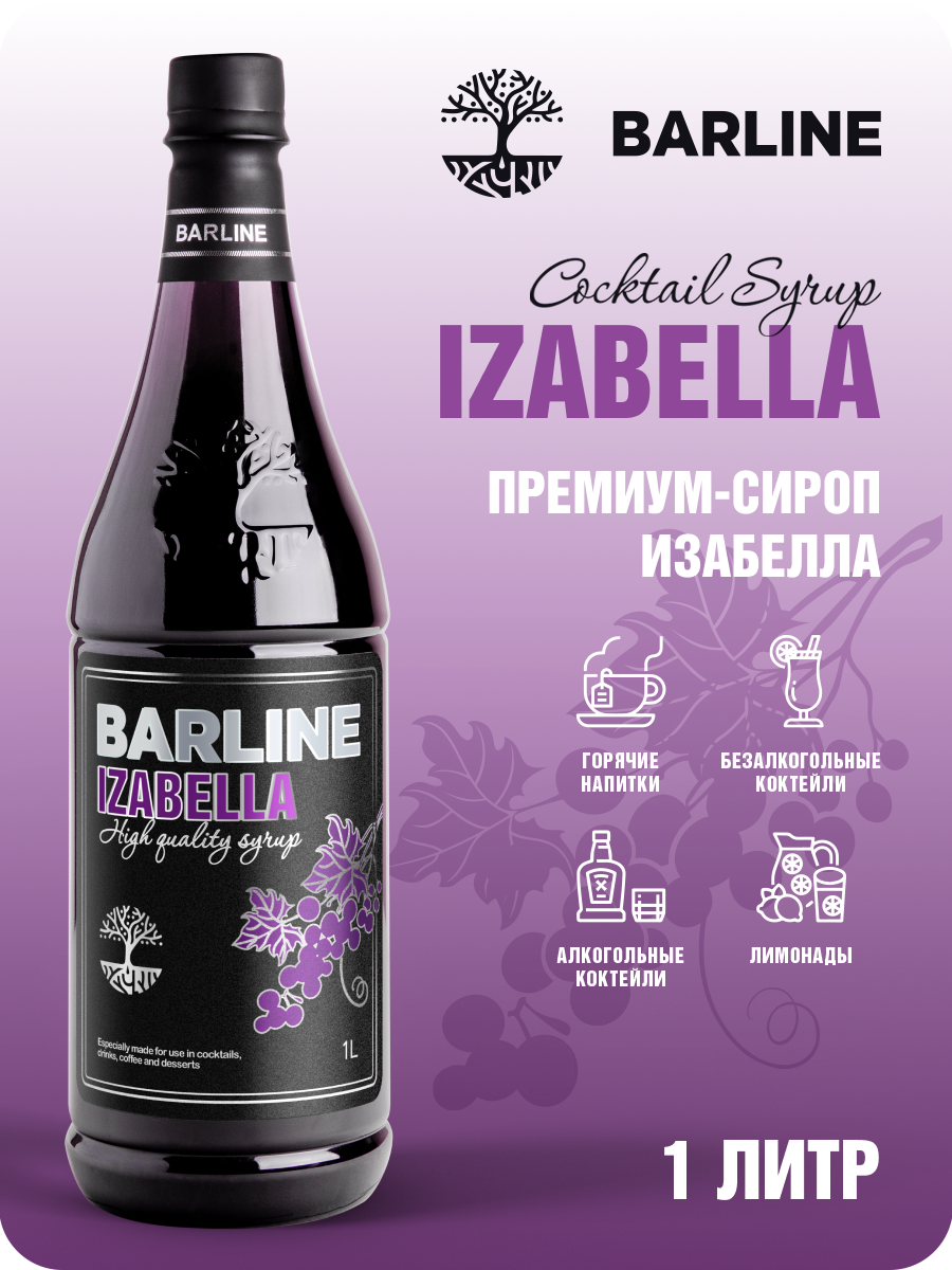 Сироп Barline Изабелла (Isabel) 1 л для кофе чая коктейлей и десертов ПЭТ