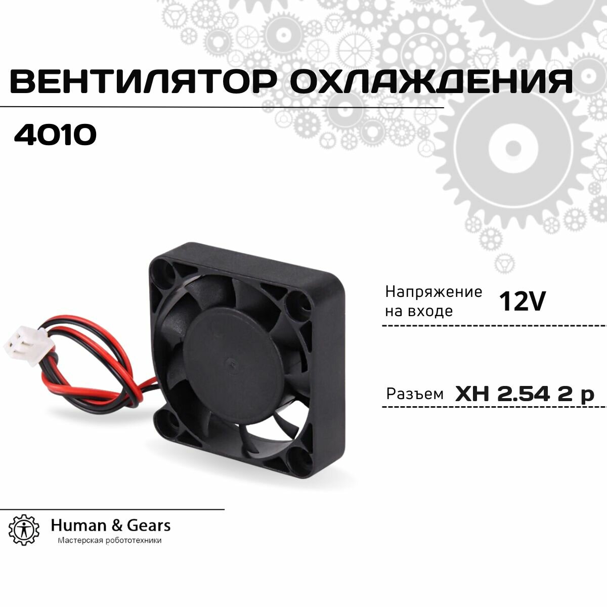 Вентилятор охлаждения 4010 12V кулер для компьютера cooler для 3D принтера 40х40х10 мм