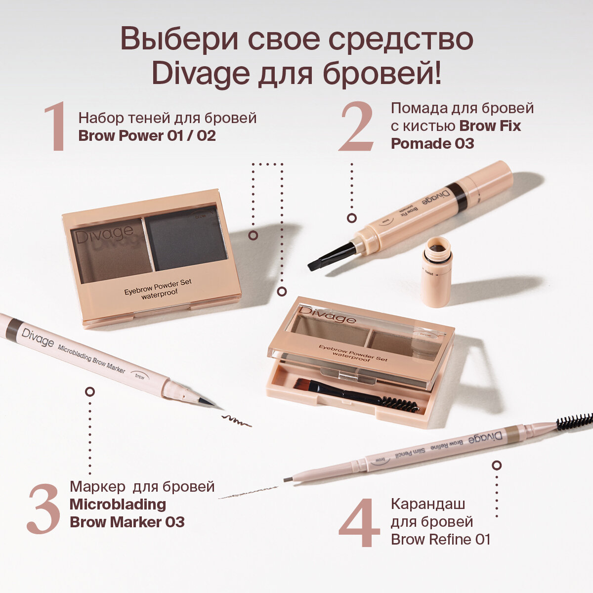 Стойкий маркер для бровей с эффектом Microblading, 1 мл Divage - фото №8