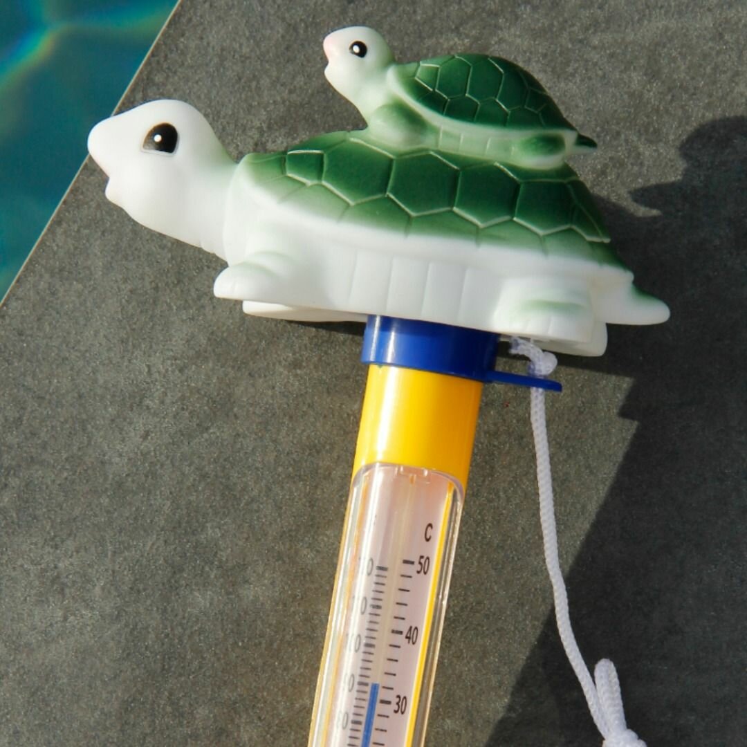 Термометр плавающий для бассейнов 22,5х9,5х7см, арт. Sun24047 зеленые черепахи